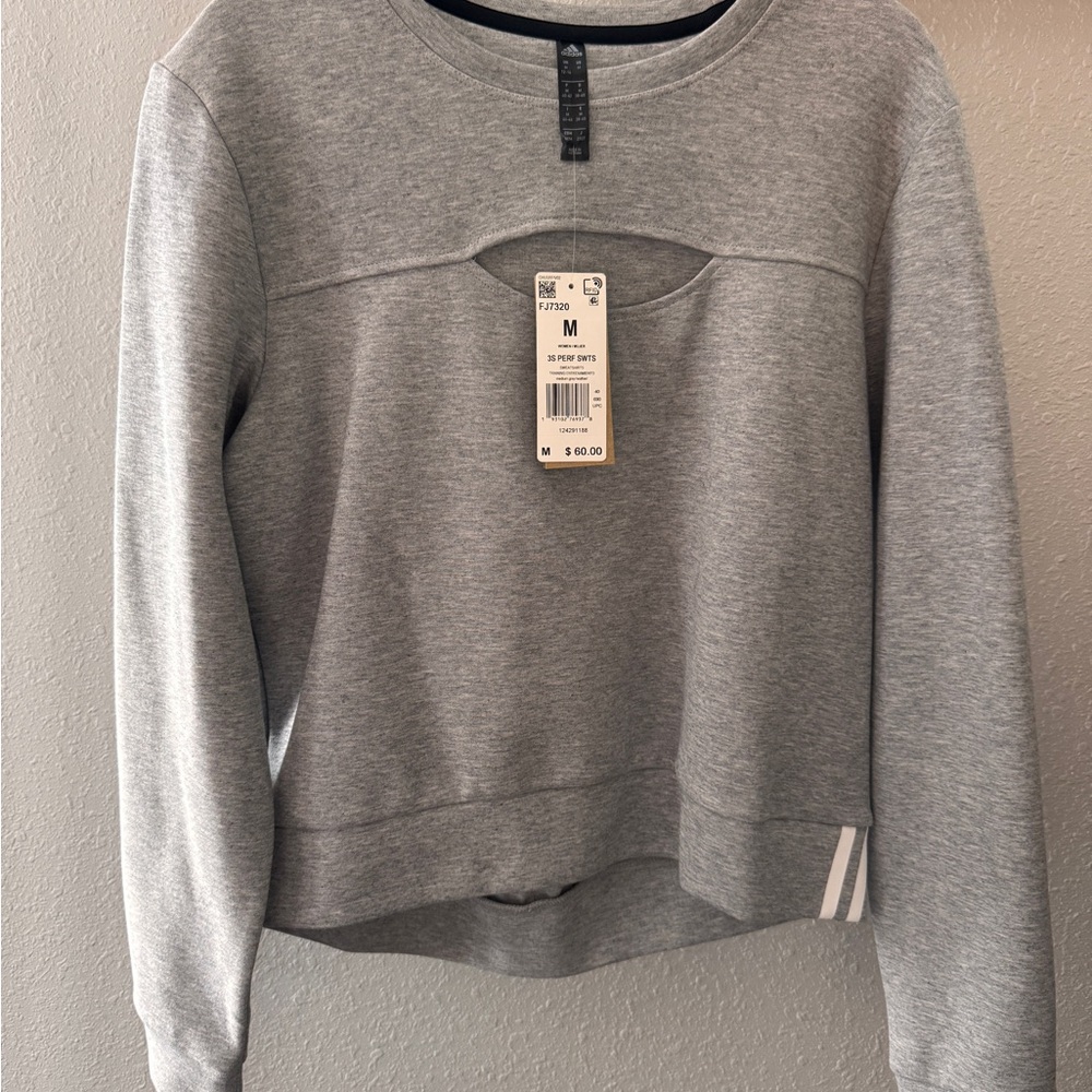 Adidas Heather Gray Cutout Sweatshirt